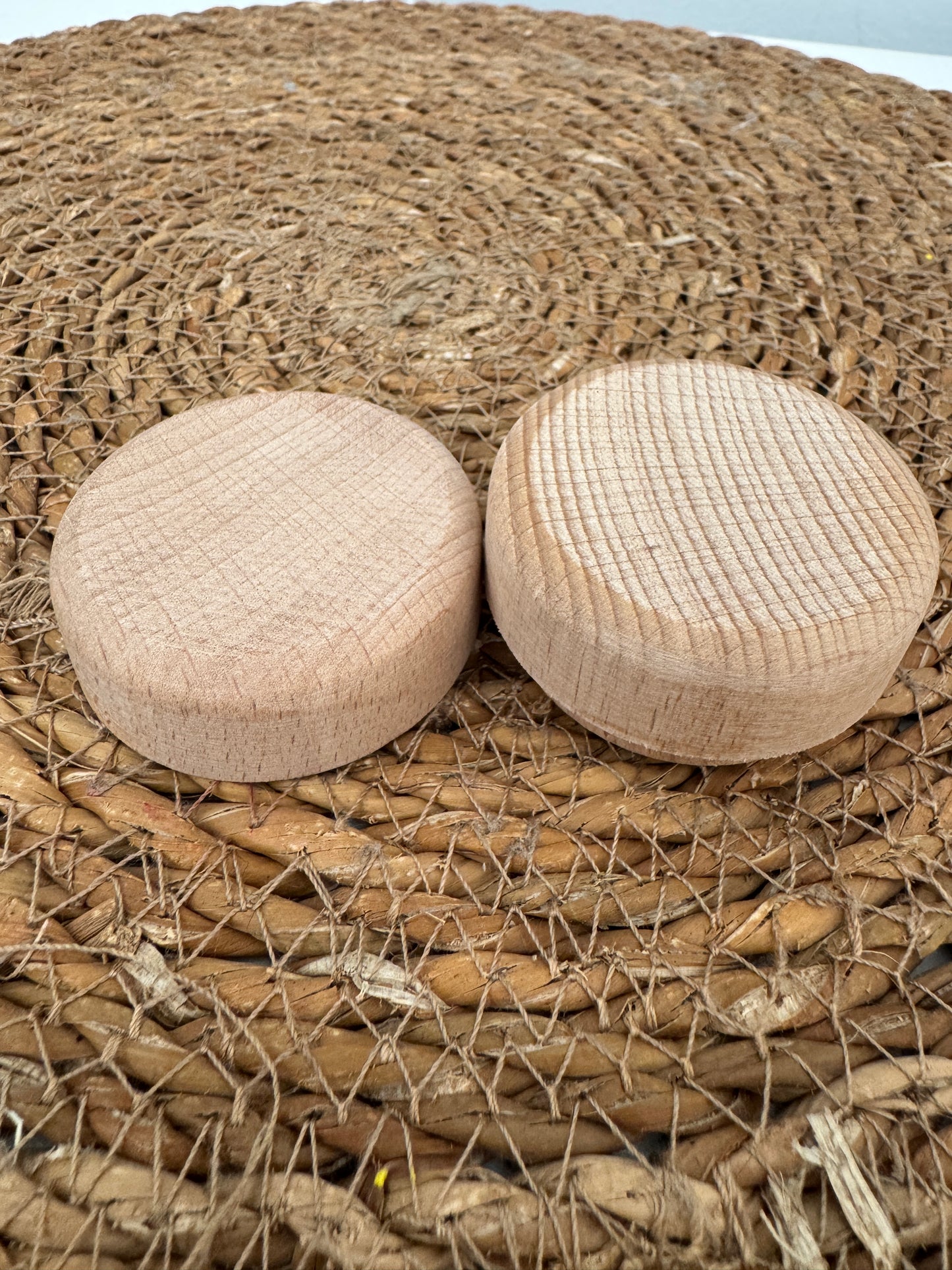 Natural Wooden Round Storage Box with Lid