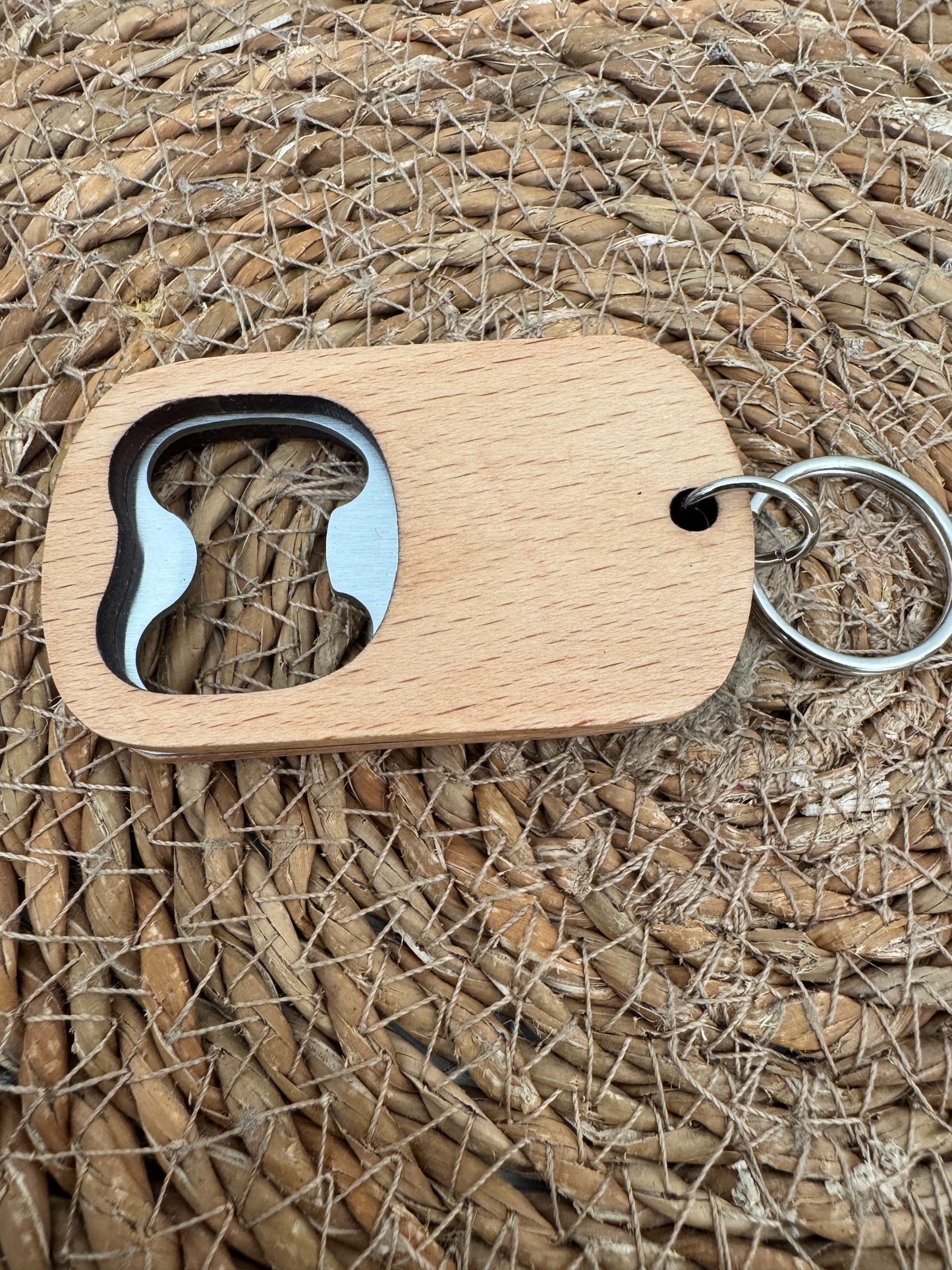 Wooden Bottle Opener Keyring – Compact & Personalisation Ready