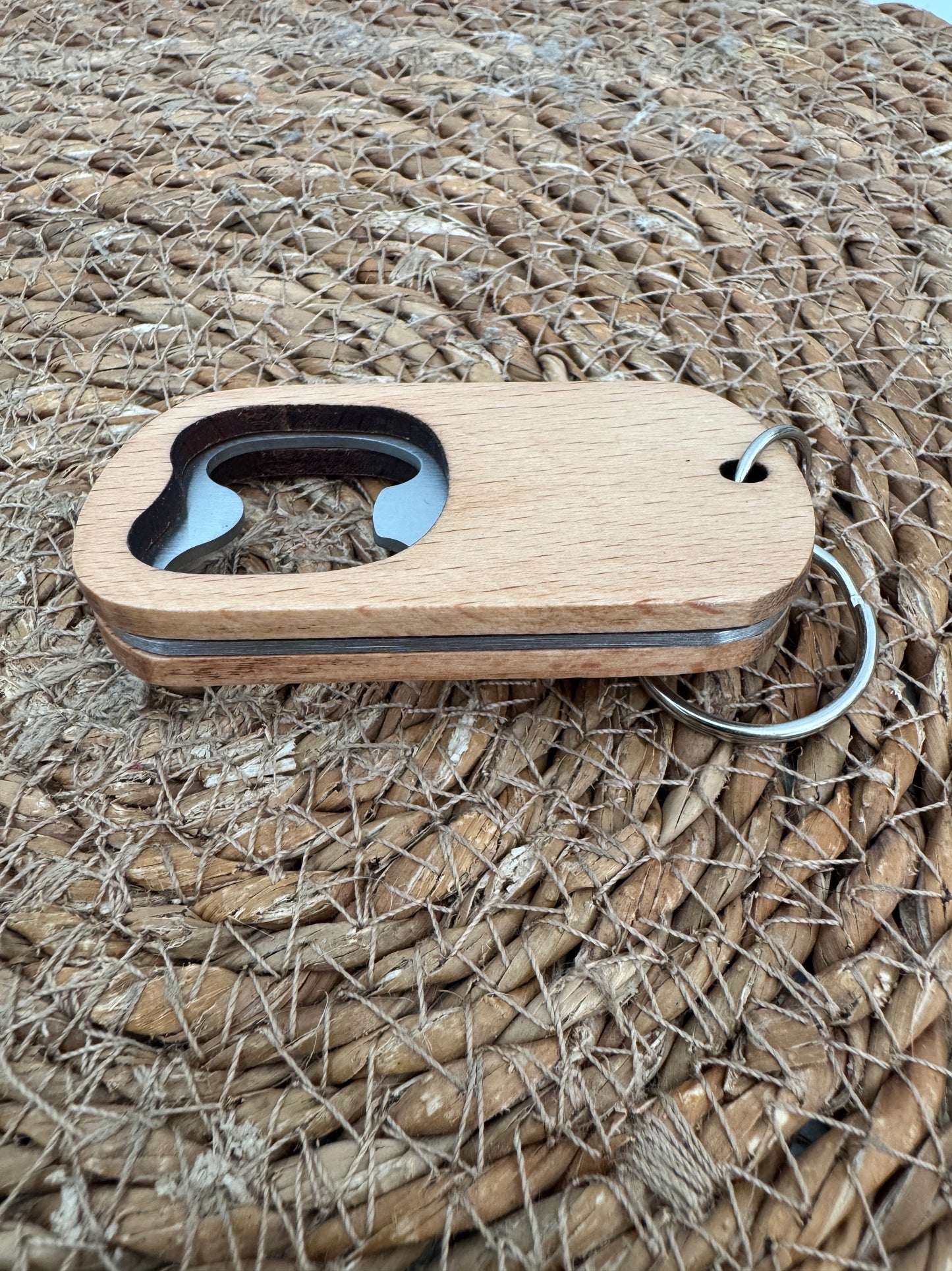 Wooden Bottle Opener Keyring – Compact & Personalisation Ready