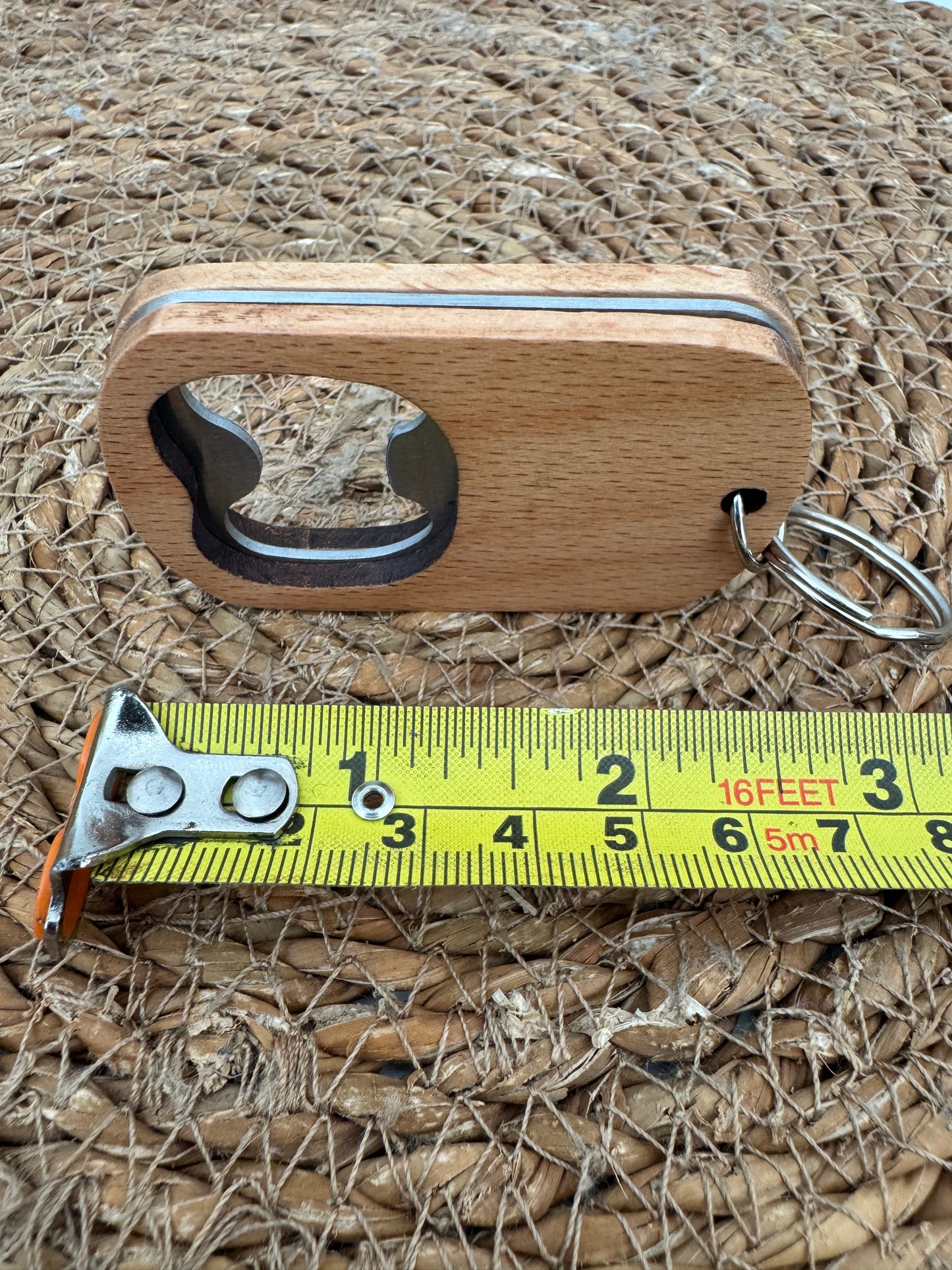 Wooden Bottle Opener Keyring – Compact & Personalisation Ready