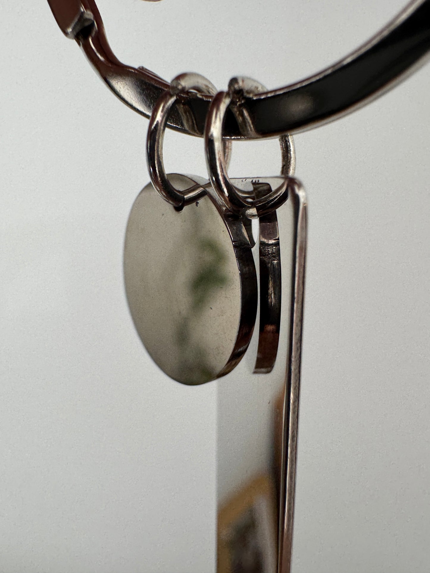 Stainless Steel Keyring with Rectangle & Round Tag – Engraving Ready