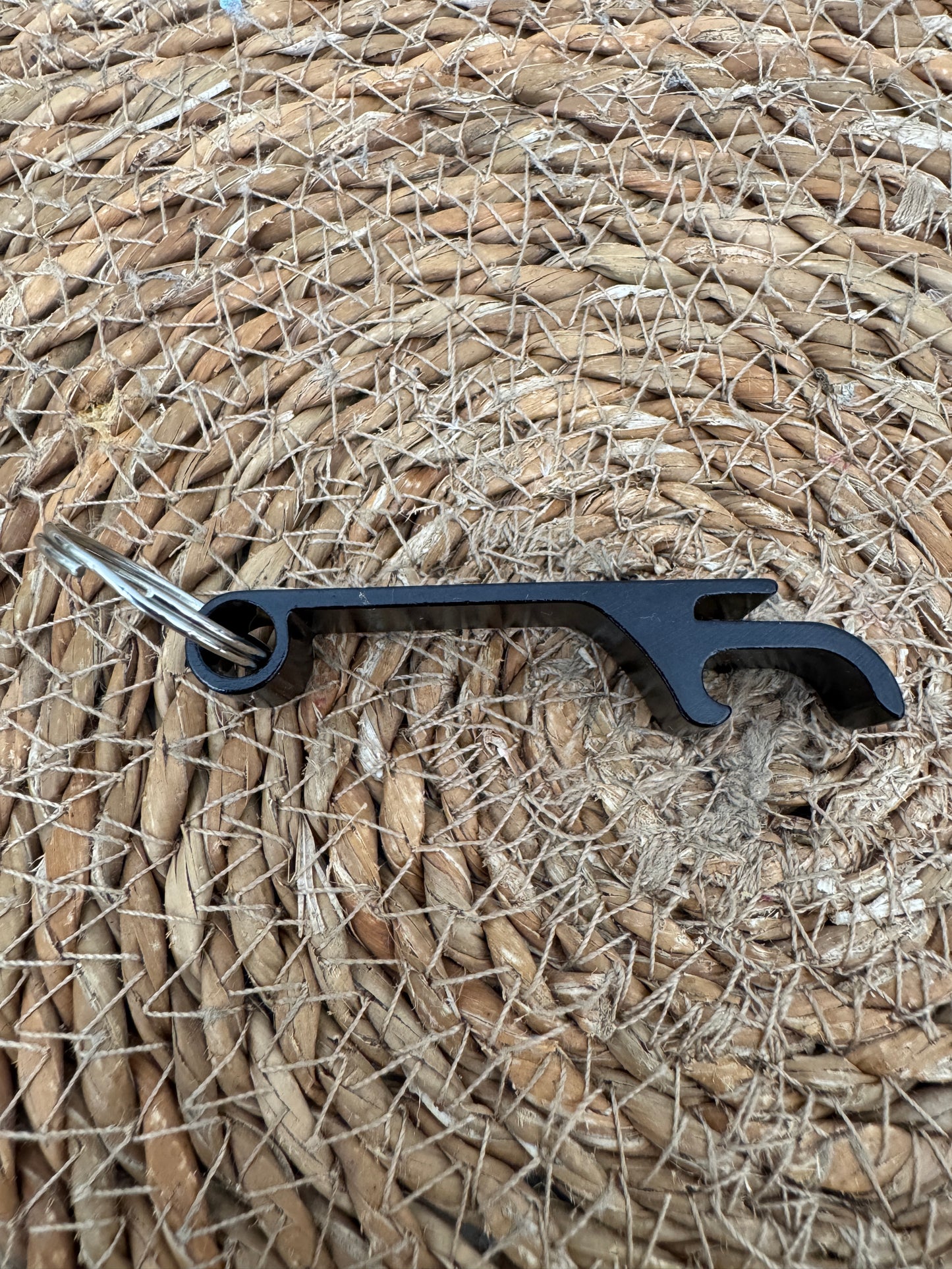 Personalised Black Keychain Bottle Opener