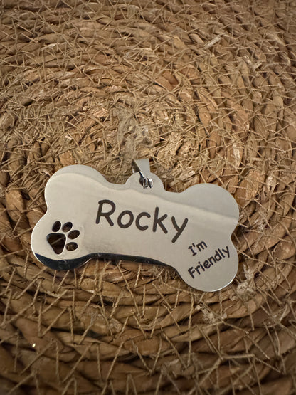 Custom Engraved Pet ID Tag - Bone Shape Dog Tag