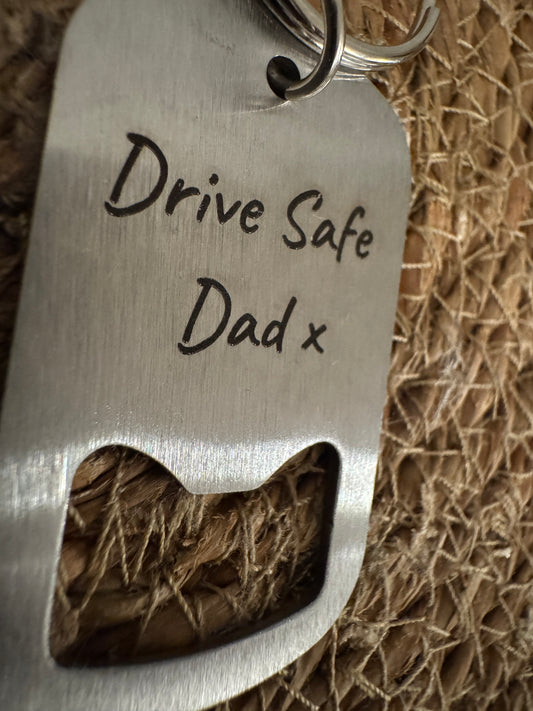 Personalised Metal Bottle Opener Keyring – Custom Engraved