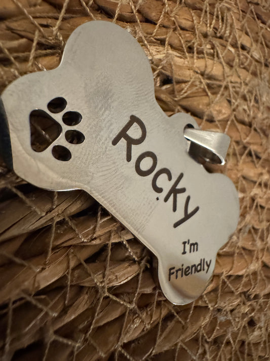 Custom Engraved Pet ID Tag - Bone Shape Dog Tag