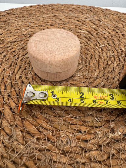 Natural Wooden Round Storage Box with Lid