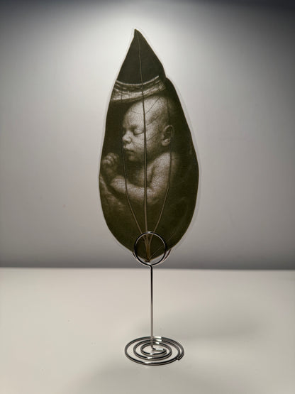 Personalised Laser-Engraved Leaf (Laminated) + Stand