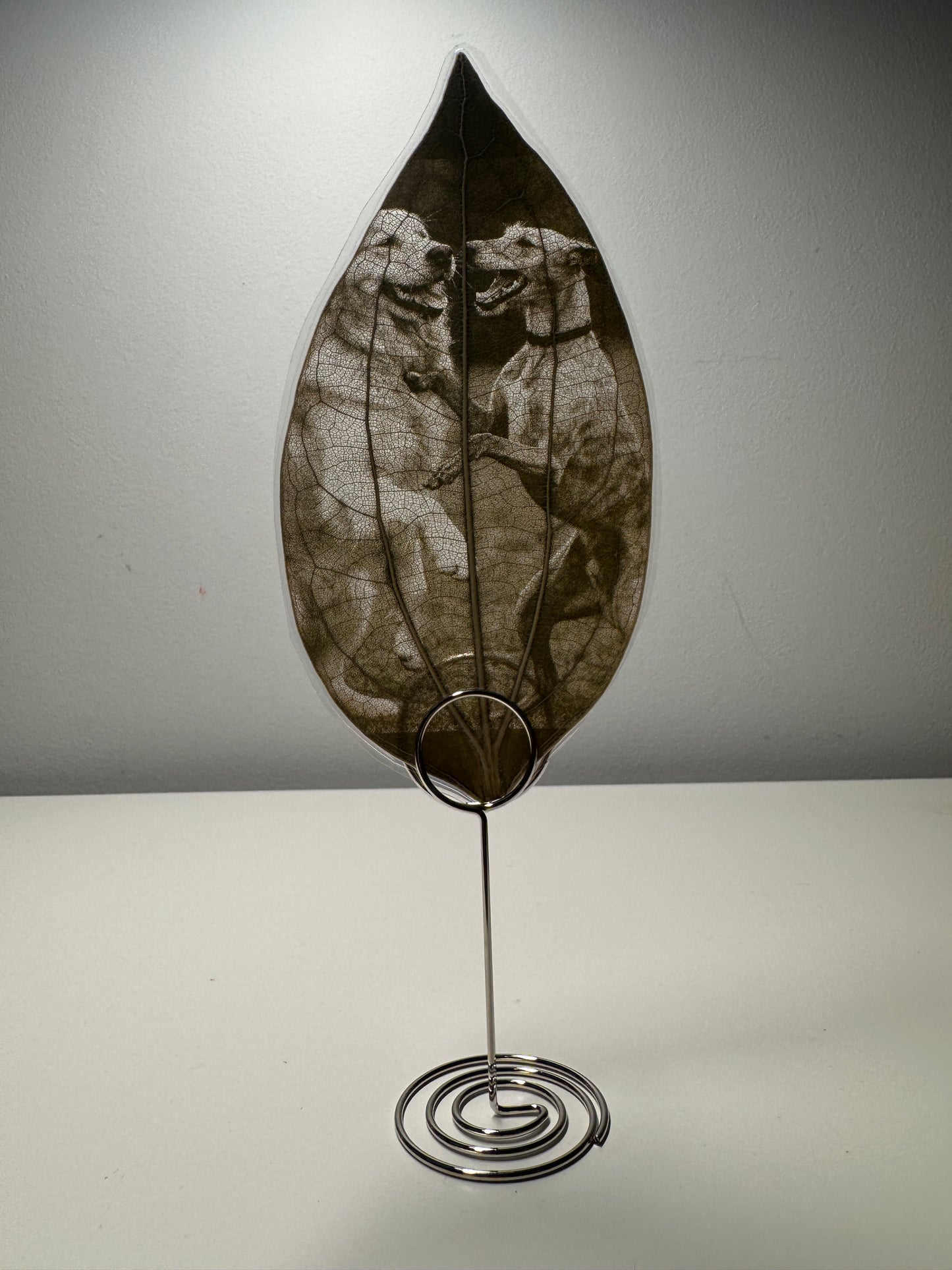 Personalised Laser-Engraved Leaf (Laminated) + Stand