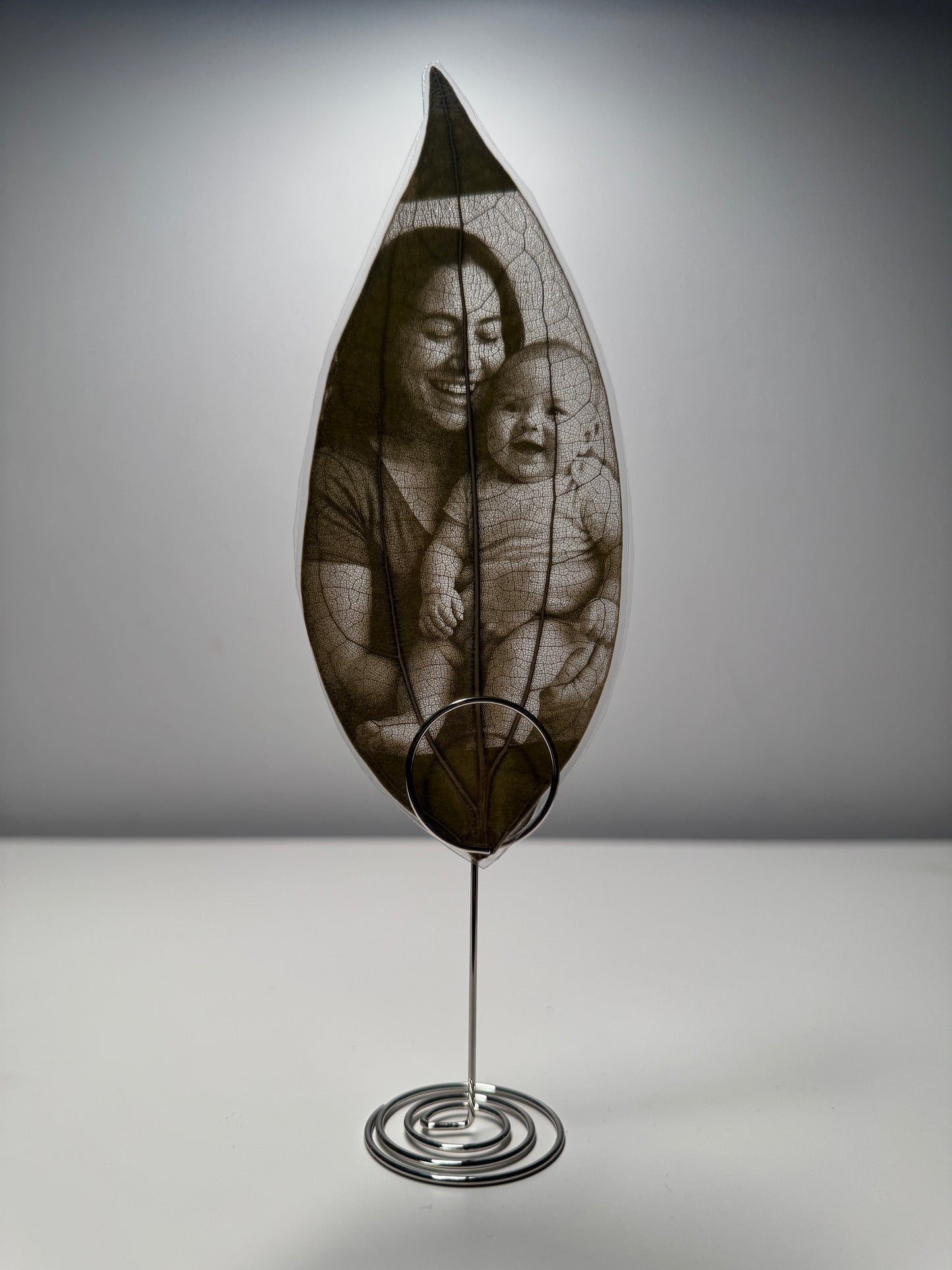Personalised Laser-Engraved Leaf (Laminated) + Stand