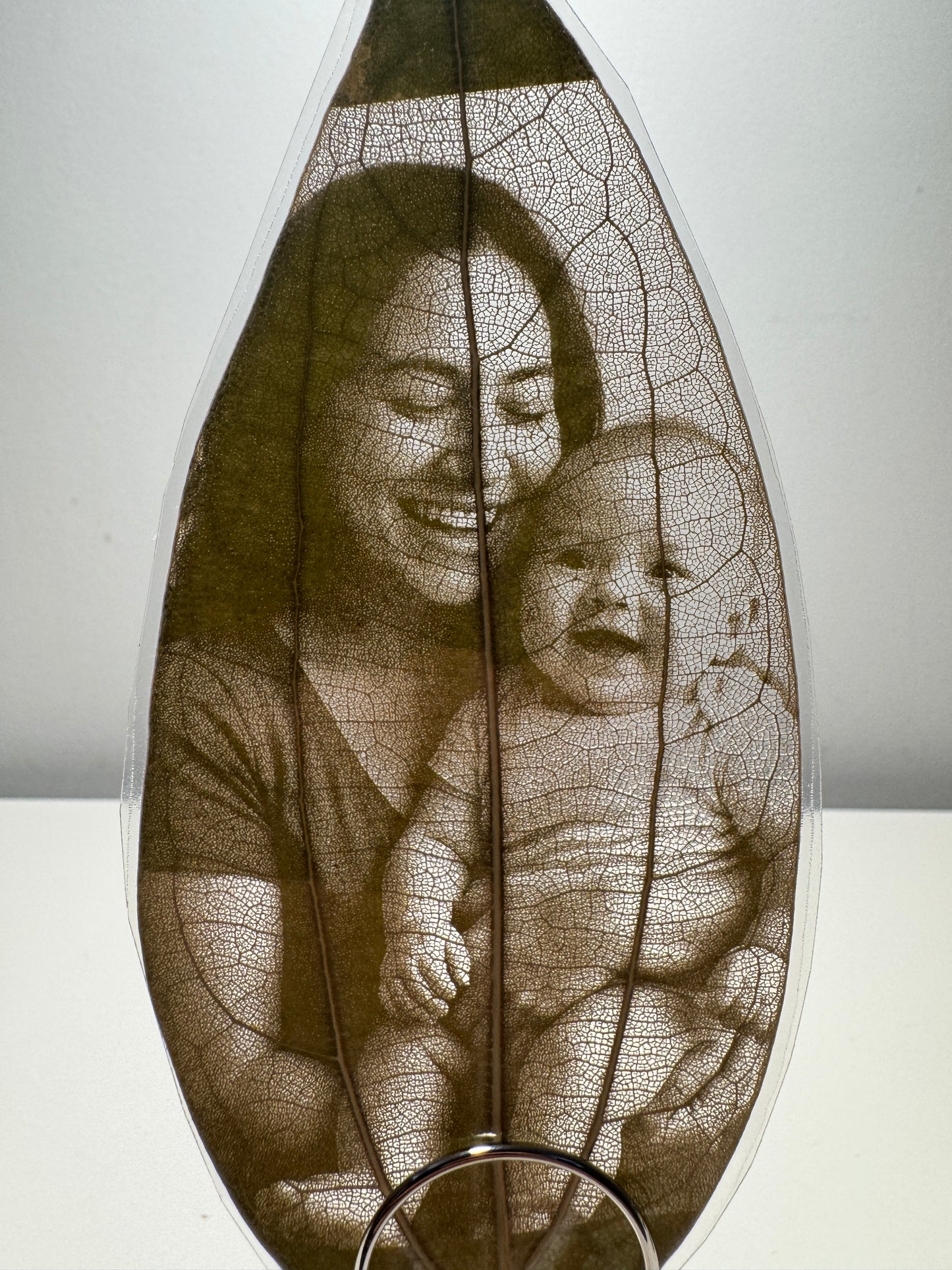 Personalised Laser-Engraved Leaf (Laminated) + Stand