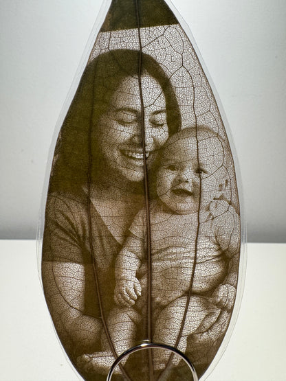 Personalised Laser-Engraved Leaf (Laminated) + Stand