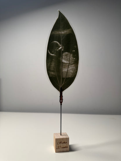 Personalised Laser-Engraved Leaf (Laminated) + Stand