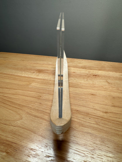 Personalised Laser-Engraved Leaf With Wooden Rocker Stand