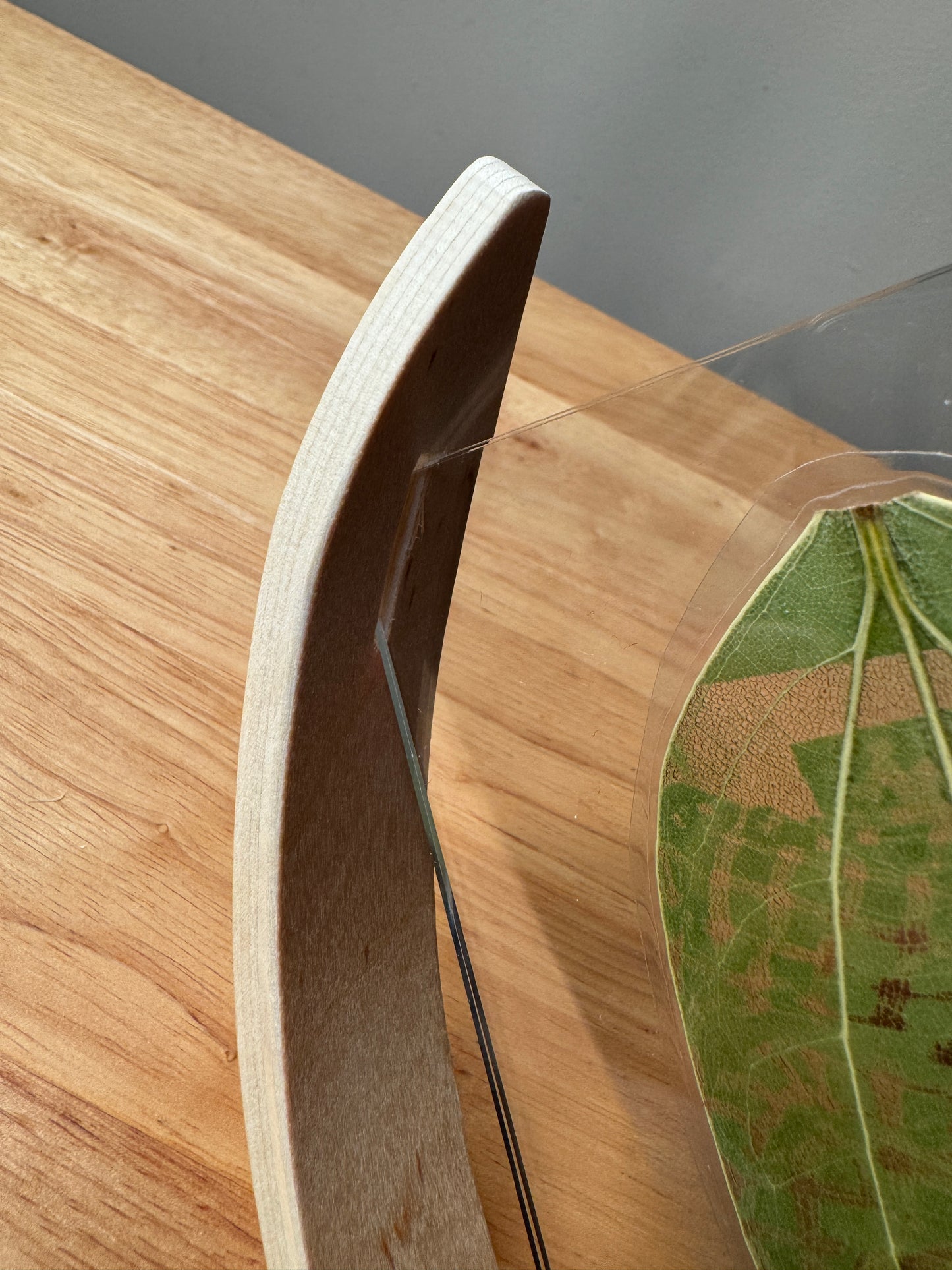 Personalised Laser-Engraved Leaf With Wooden Rocker Stand