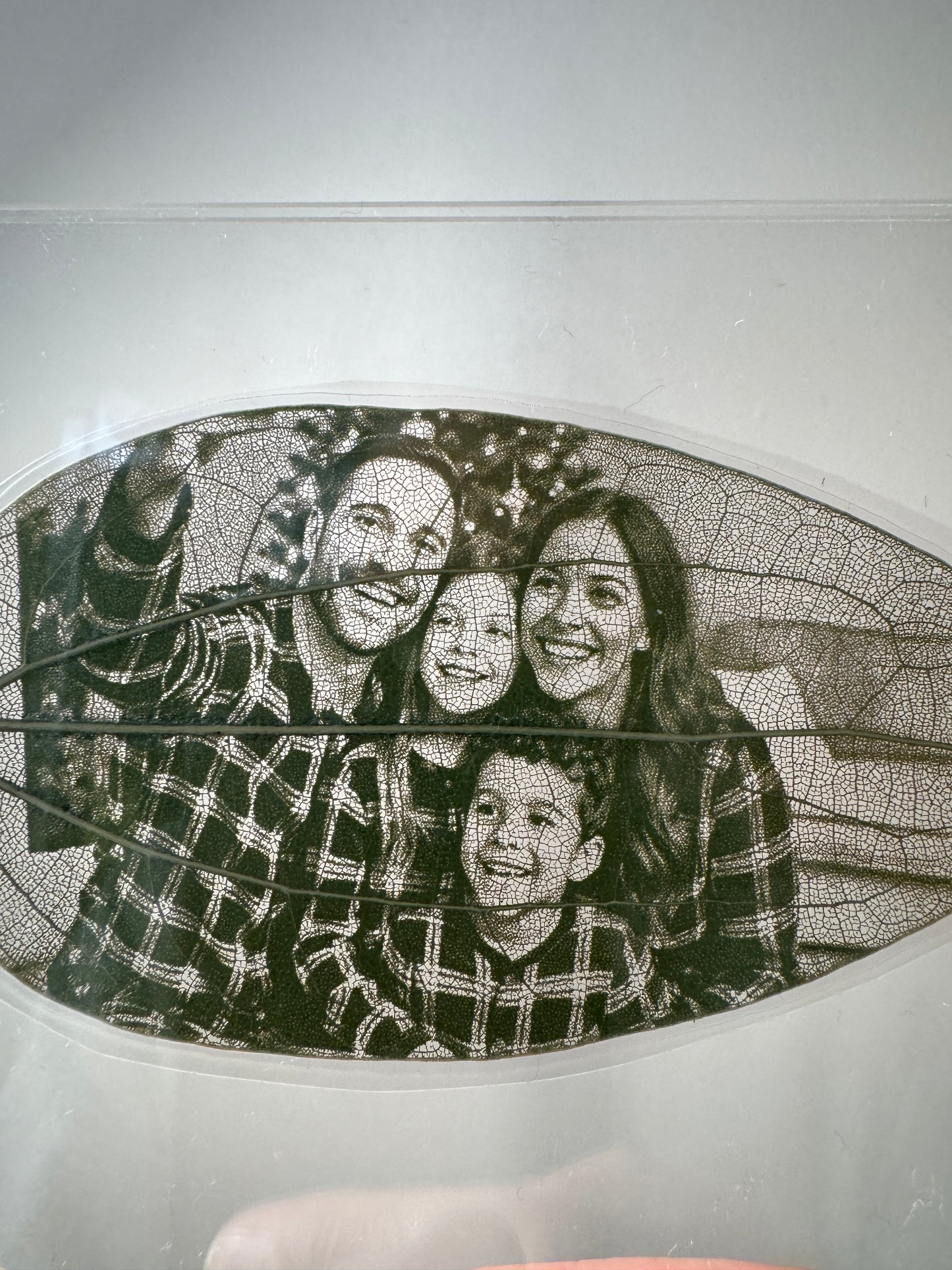 Personalised Laser-Engraved Leaf With Wooden Rocker Stand