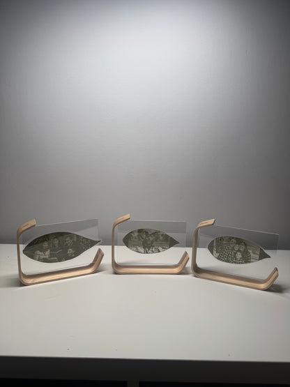 Small Wooden Framed Laser Engraved Leaf (6x4)