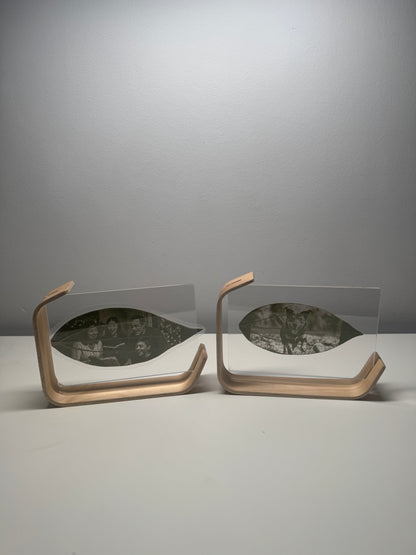 Small Wooden Framed Laser Engraved Leaf (6x4)