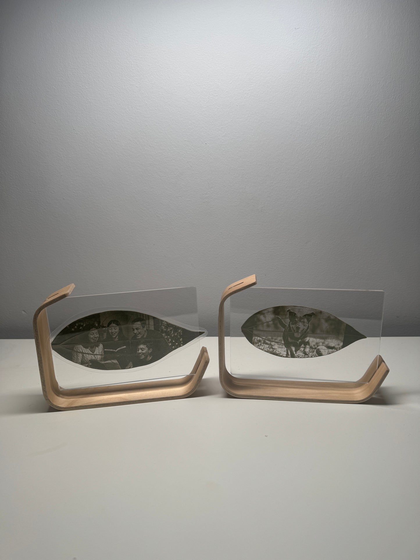 Small Wooden Framed Laser Engraved Leaf (6x4)