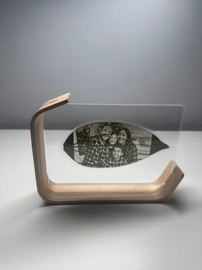 Small Wooden Framed Laser Engraved Leaf (6x4)