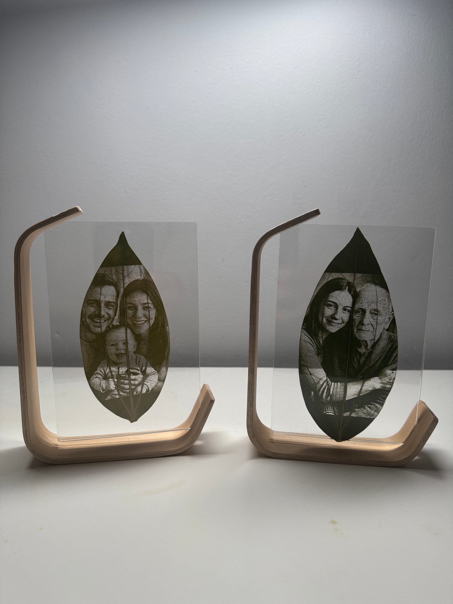 Medium Wooden Framed Laser Engraved Leaf (7x5)